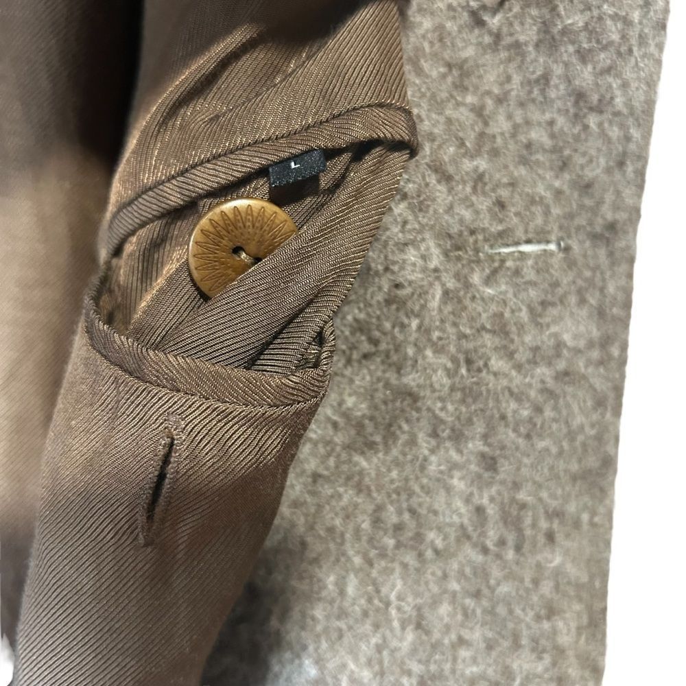 WYTHE SHAWL COLLAR WOOL COAT IN BROWN/ CREAM CASENTINO TWILL - Picture 12 of 12